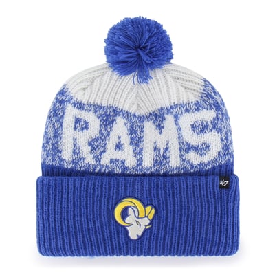  Los Angeles Rams '47  Bone Chill Cuffed Knit Hat with Pom - Royal