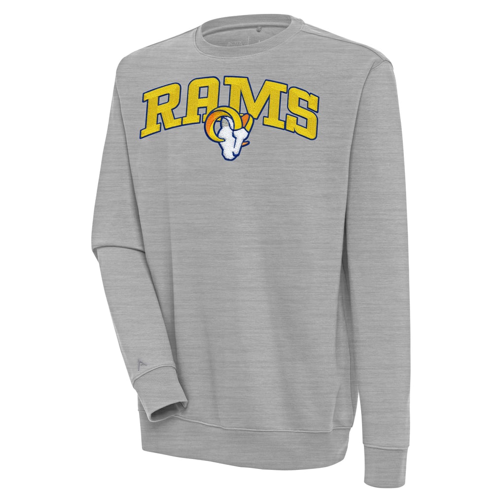  Los Angeles Rams Antigua Victory Chenille Pullover Sweatshirt - Heather Gray