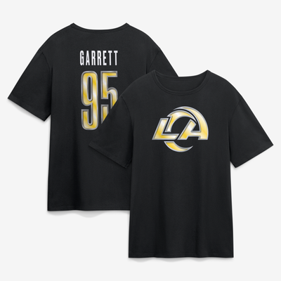 Los Angeles Rams  Forged Mascot Name & Number T-Shirt - Black