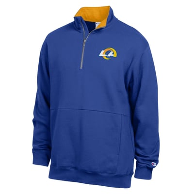  Los Angeles Rams Champion Fleece Quarter-Zip Pullover -  Royal/Gold