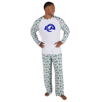Los Angeles Rams Concepts Sport Frostbite Knit Long Sleeve Top & Pants Sleep Set - White