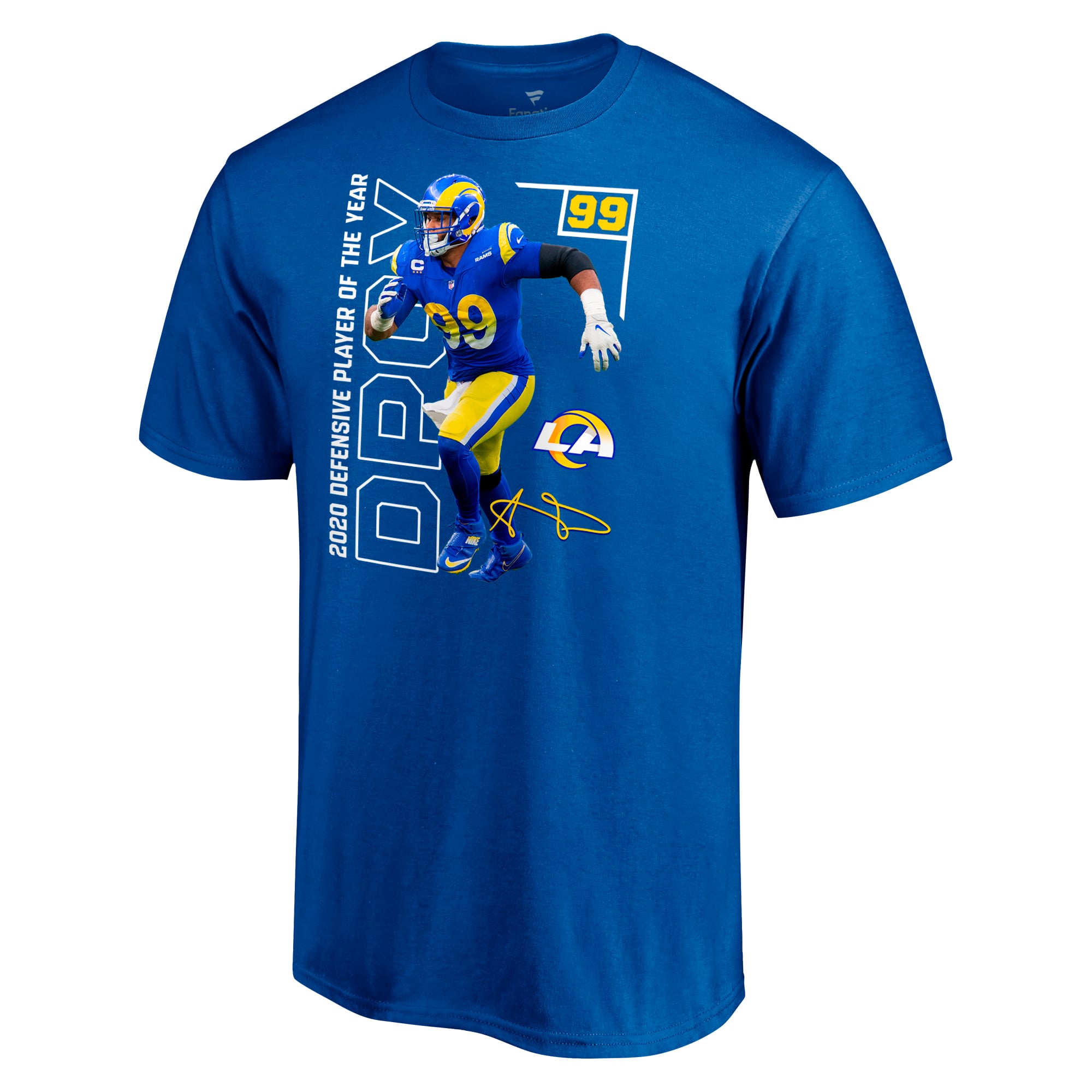 Men's Fanatics Aaron Donald Royal Los Angeles Rams 2020 NFL
