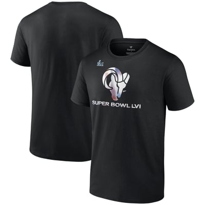 Los Angeles Rams Fanatics Super Bowl LVI Bound Iridescent T-Shirt - Black