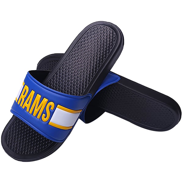 Size 13 Los Angeles Rams NFL Men\'s Flip Flop Slides Sandals Shoes w/ Socks Men main image 3
