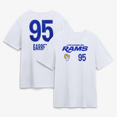 Myles Garrett Los Angeles Rams Touchdown Wordmark Name & Number T-Shirt - White
