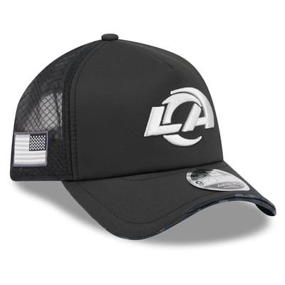 Los Angeles Rams New Era 2026 Salute To Service Apex 9FORTY Adjustable Trucker Hat - Black