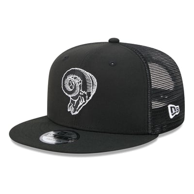 Los Angeles Rams New Era 9FIFTY Snapback Trucker Hat - Black/White