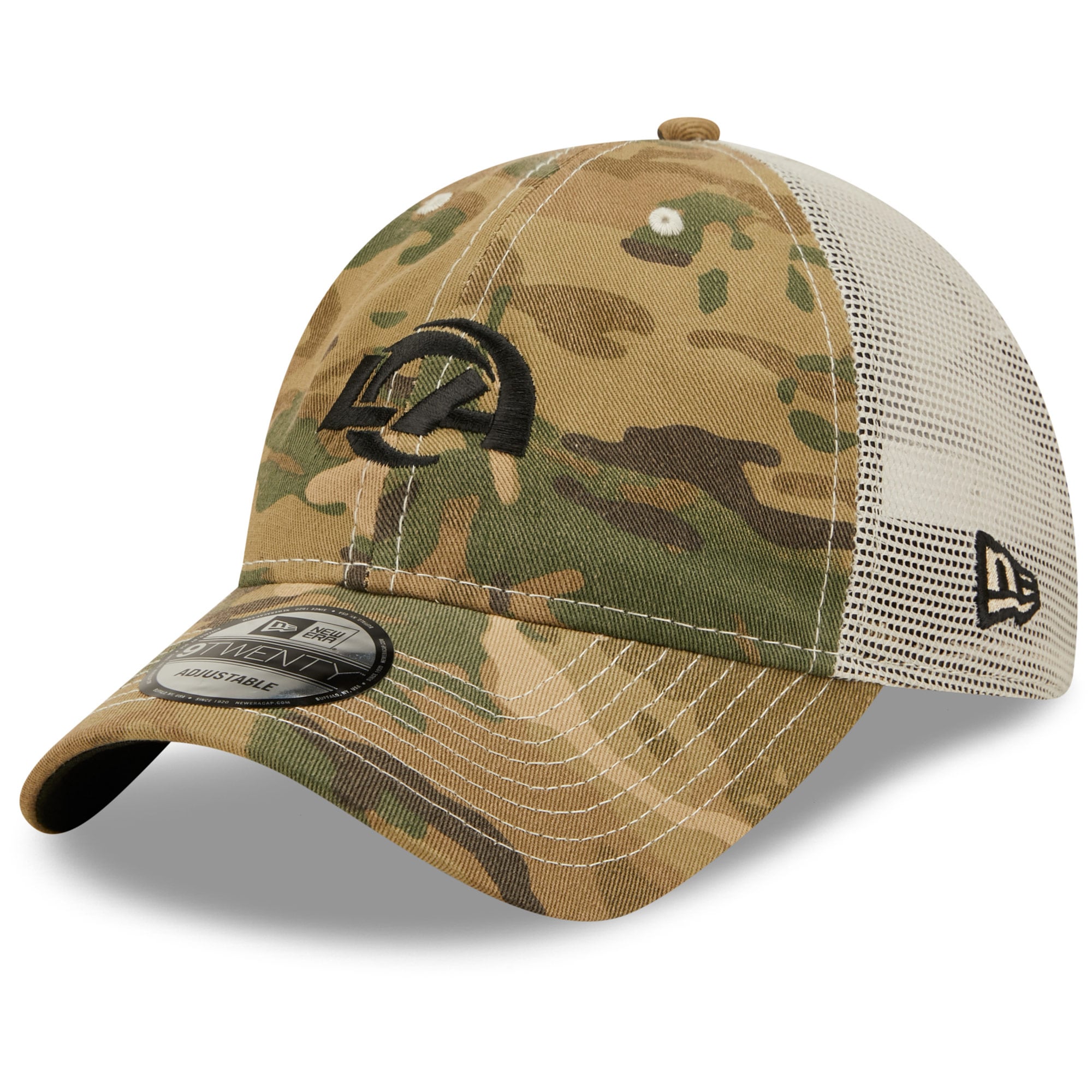 Men's New Era Camo/Natural Los Angeles Rams 9TWENTY Trucker