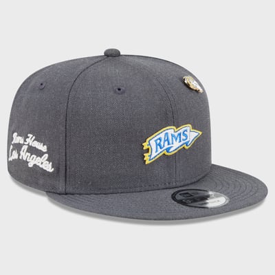 Los Angeles Rams New Era Pennant Pin 9FIFTY Snapback Hat - Charcoal