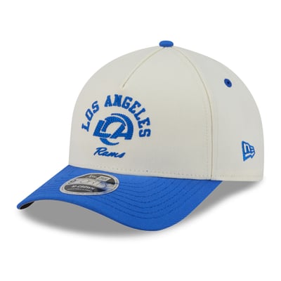 Los Angeles Rams New Era Arch 9FORTY A-Frame M-Crown Adjustable Hat - Cream/Royal