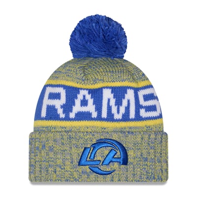 Los Angeles Rams New Era Marled Cuffed Knit Hat with Pom - Royal