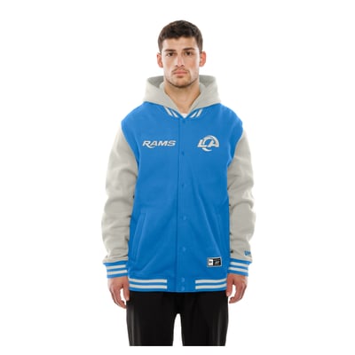  Los Angeles Rams New Era Full-Snap Fleece Hooded Jacket - Royal/Gray