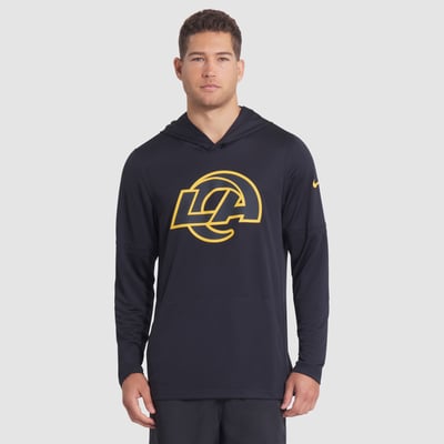  Los Angeles Rams Nike Rivalries Collection Sideline Dri-FIT Long Sleeve Hoodie T-Shirt - Dark Blue
