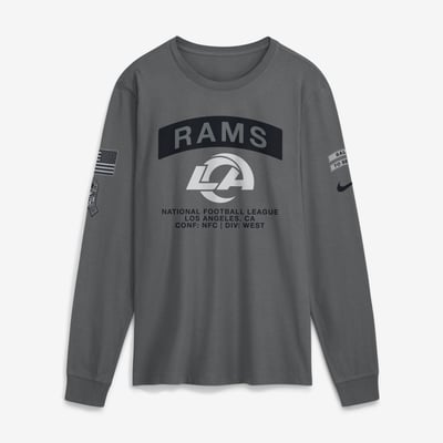  Los Angeles Rams Nike 2026 Salute to Service Long Sleeve T-Shirt - Gray