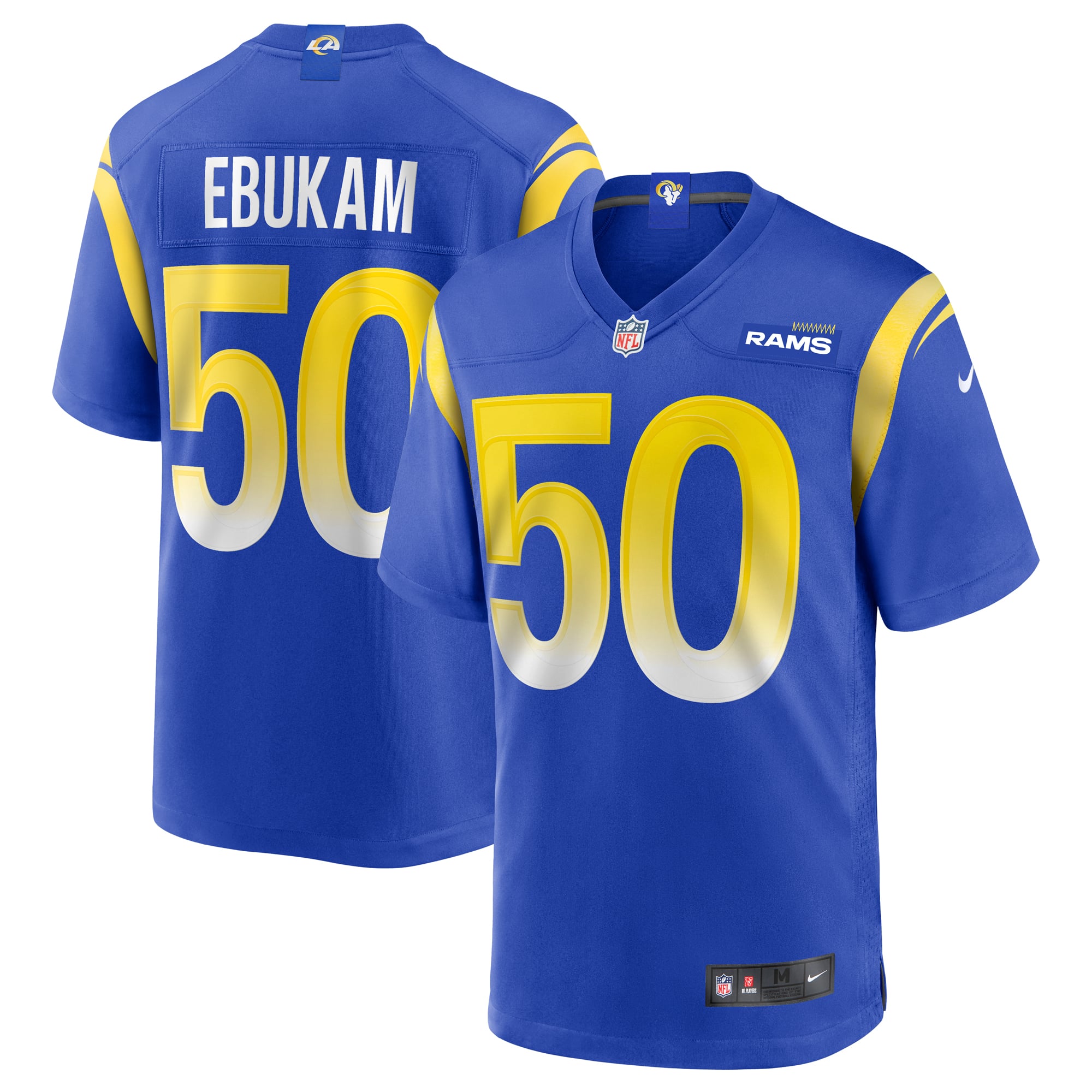Men's Nike Samson Ebukam Royal Los Angeles Rams Game Jersey