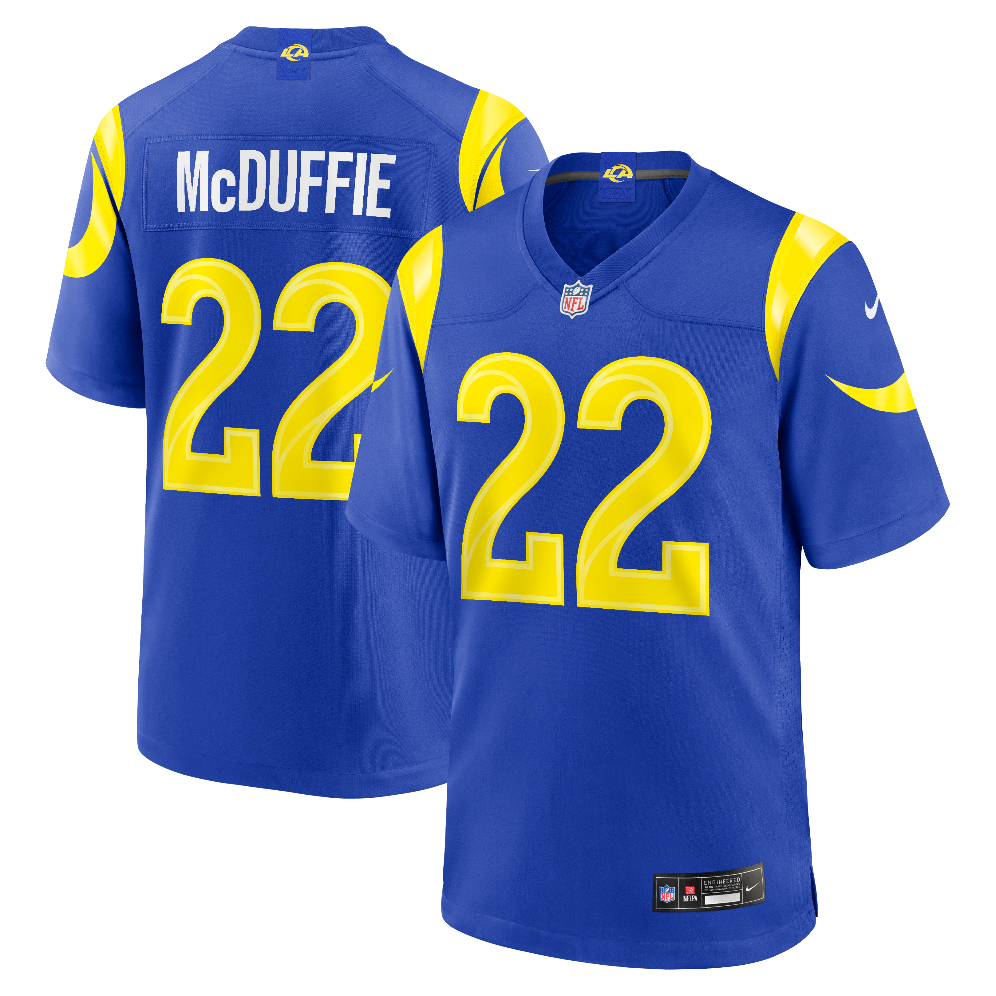 Trent McDuffie Los Angeles Rams Team Game Player Jersey Royal