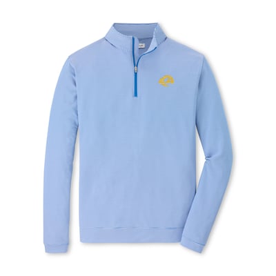 Los Angeles Rams Peter Millar Perth Sugar Stripe Performance Quarter-Zip Pullover - Royal/White