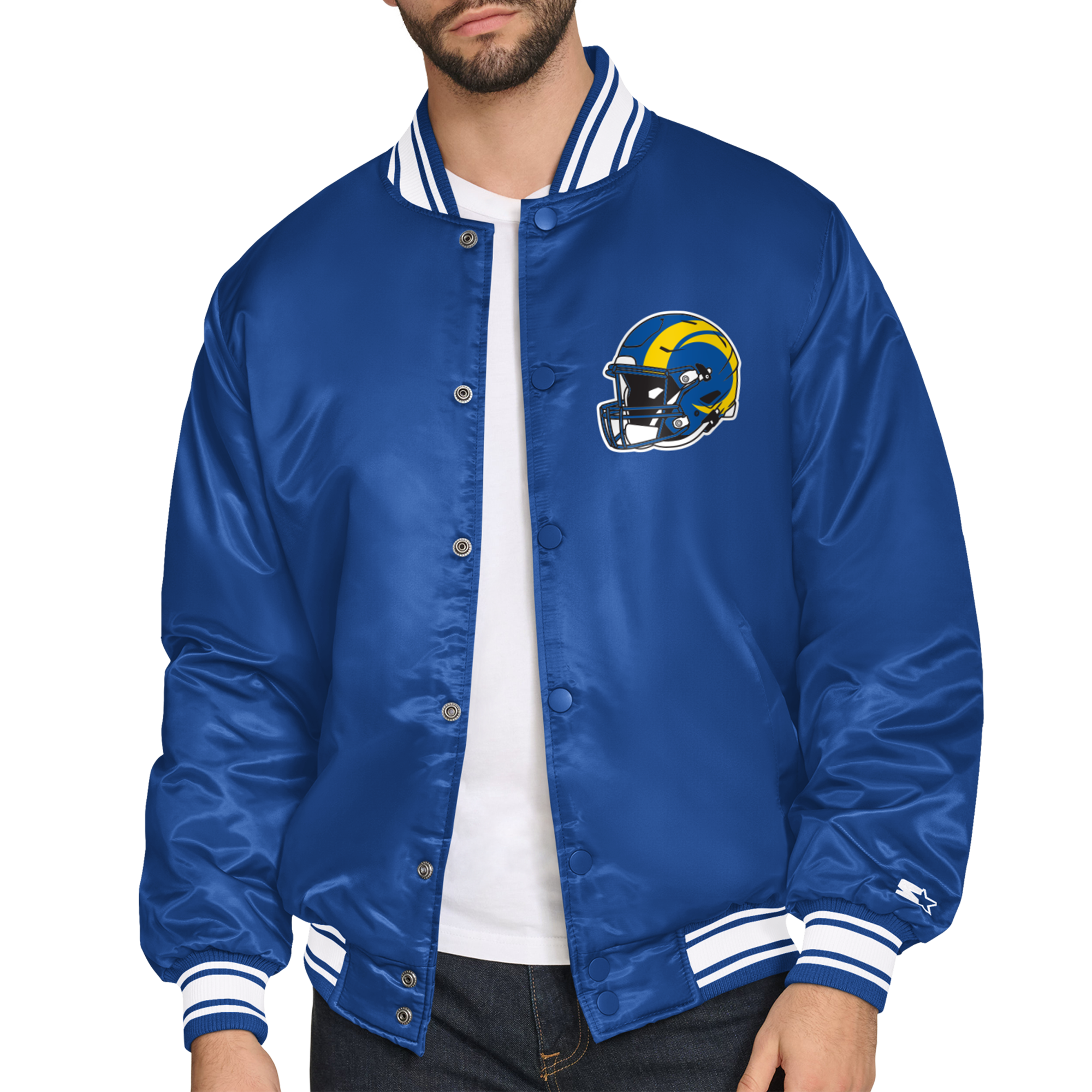 Los Angeles Rams Starter Satin Varsity Full-Snap Jacket - Royal