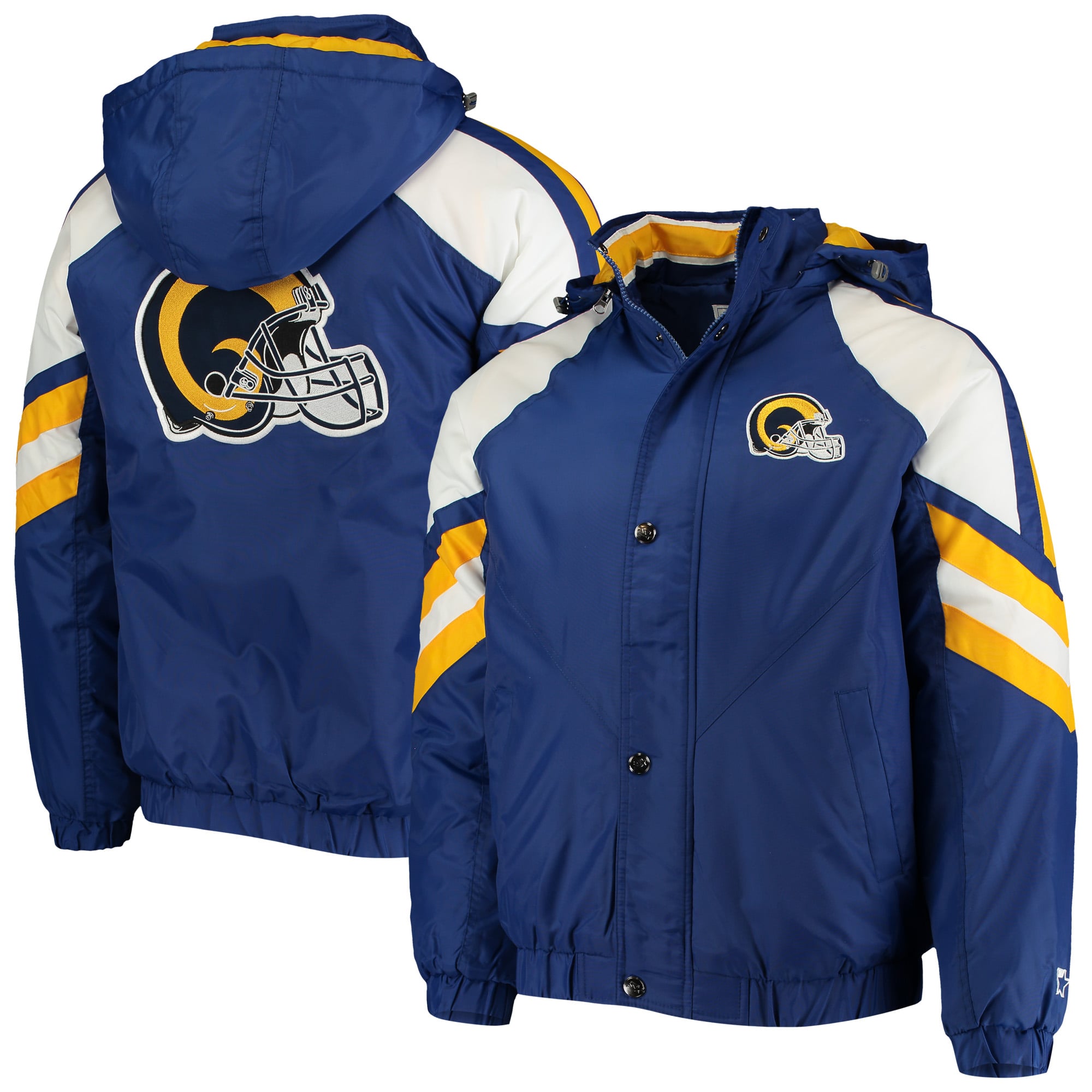Men's Starter Royal Los Angeles Rams Throwback Pro Full-Snap Jacket