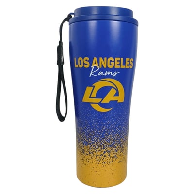 Los Angeles Rams Pegasus 20oz Splatter Script Stainless Steel ProSip Coffee Cup with Strap