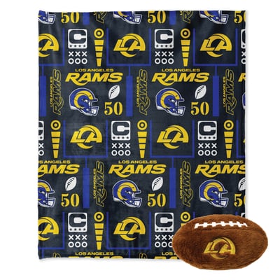 Los Angeles Rams Pegasus 50" x 60" Blackout Team Spirit Ultra Soft Throw & Plush Football Combo Pack