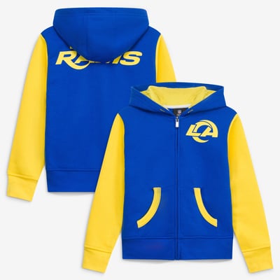  Los Angeles Rams Outerstuff  Preschool Stadium Colorblock Full-Zip Hoodie - Royal/Gold