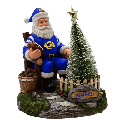 Los Angeles Rams The Memory Company Santa Figurine with LED Tree