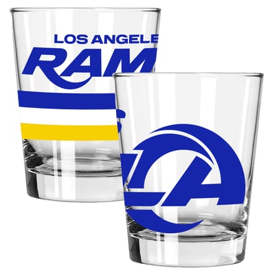 Los Angeles Rams The Memory Company Two-Piece 15oz. Big Stripes Double Old Fashioned Glass Set