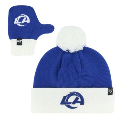 Los Angeles Rams '47 Toddler Bam Bam Knit Hat & Mittens Set - Royal