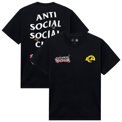 Los Angeles Rams AntiSocialSocialClub x NFL Unisex Blossom T-Shirt - Black
