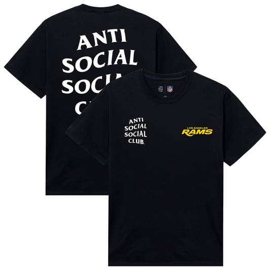 Los Angeles Rams AntiSocialSocialClub x NFL Unisex Snap T-Shirt - Black