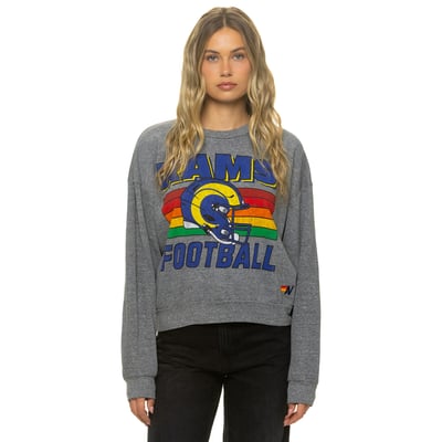 Los Angeles Rams Aviator Nation Unisex Relaxed Tri-Blend Sweatshirt - Heather Gray