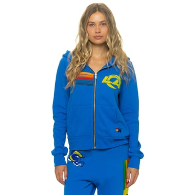 Los Angeles Rams Aviator Nation Unisex Tri-Blend Full-Zip Hoodie - Royal