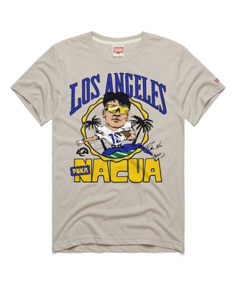 Puka Nacua Los Angeles Rams Homage Unisex Caricature Player Graphic Tri-Blend T-Shirt - Stone