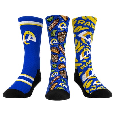  Los Angeles Rams Rock Em Unisex Fan Favorite Three-Pack Crew Sock Set - Blue