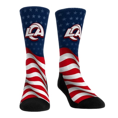  Los Angeles Rams Rock Em Unisex Patriotic Flag Crew Socks - Blue
