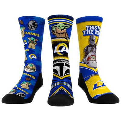  Los Angeles Rams Rock Em Unisex 3-Pack Mandalorian Crew Socks