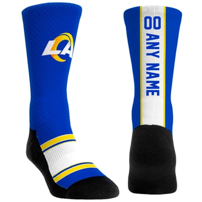 Los Angeles Rams Rock Em Unisex Custom Jersey Crew Socks - Royal