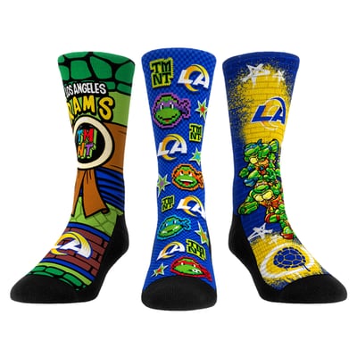  Los Angeles Rams Rock Em Unisex TMNT Three-Pack Crew Sock Set - Royal