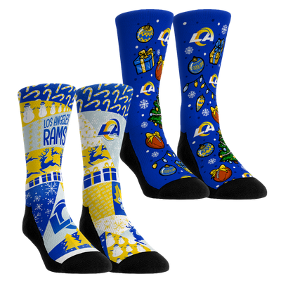 Los Angeles Rams Rock Em Socks Unisex Holiday Remix Crew Socks Two-Pack