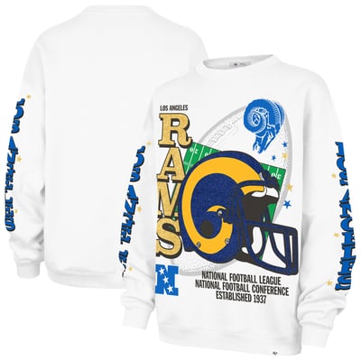 Los Angeles Rams '47 Women's Thunderous Oversized Fleece Sweatshirt - White