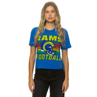 Los Angeles Rams Aviator Nation Women's Boxy Boyfriend Tri-Blend T-Shirt - Royal