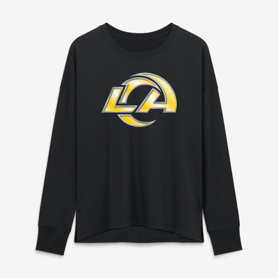 Los Angeles Rams Women's Forged Mascot Long Sleeve T-Shirt - Black