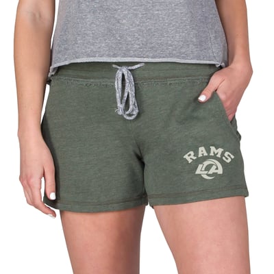 Los Angeles Rams Concepts Sport Women's Mainstream French Terry Tri-Blend Shorts - Green