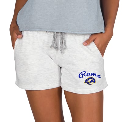 Los Angeles Rams Concepts Sport Women's  Mainstream Terry Lounge Shorts - Oatmeal