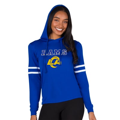  Los Angeles Rams Concepts Sport Women's Marathon Lightweight Lounge Pullover Hoodie - Royal