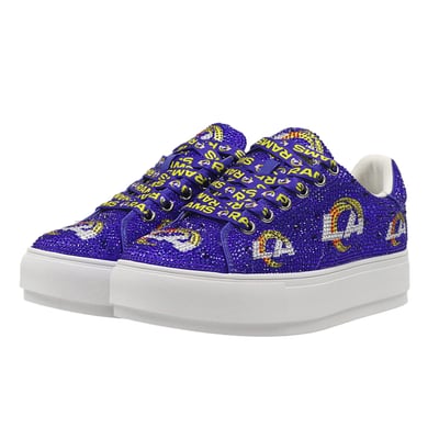  Los Angeles Rams FABGATING by Cuce Women's Crystal Team Logo Sneakers - Royal