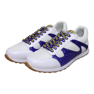  Los Angeles Rams FABGATING by Cuce Women's Glitter Sneakers - White