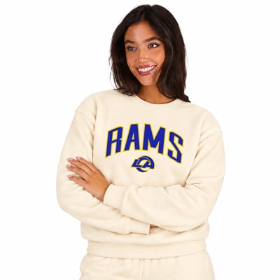  Los Angeles Rams Fanatics Women's Plus Size Hoodie & Pants Lounge Set - Cream
