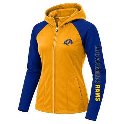 Los Angeles Rams Fanatics Women's Plus Size Cornerback Blitz Full-Zip Hoodie - Gold
